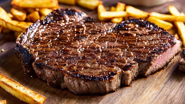 Entrecote de carne de res con patatas