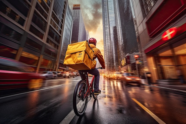 Entrega de bicicletas por la gran ciudad en bicicleta.