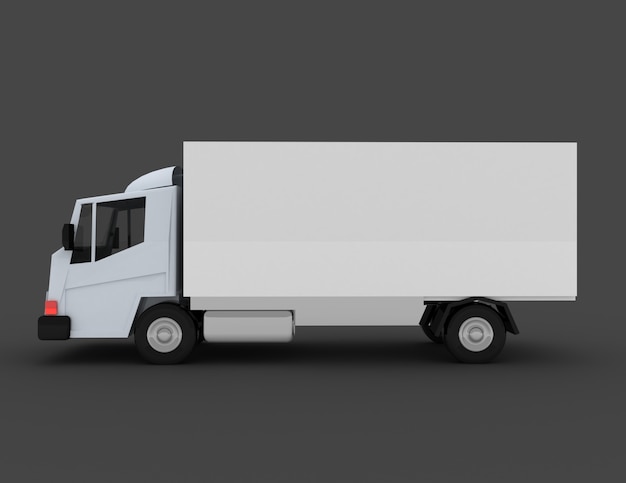 Foto entrega comercial. concepto de camión de carga. 3d rindió la ilustración