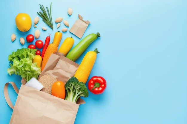 Entrega de comida natural saudável em um pacote ecológico Generative AI