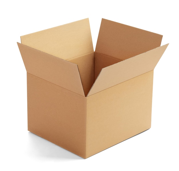 Entrega de pacotes em caixas de cartão embalagem de cartão isolada envio recipiente de presente marrom enviar transporte mudança de casa