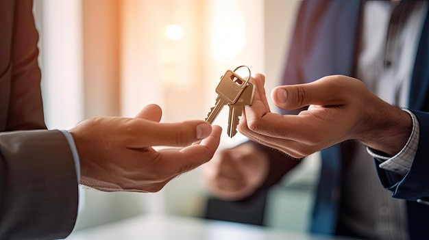 Entrega las llaves de la nueva casa.