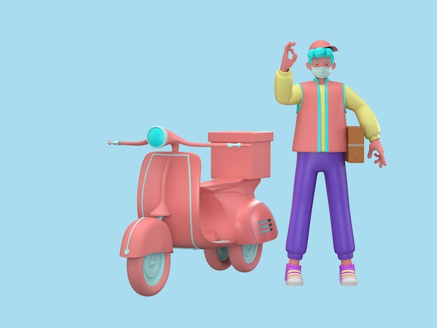 Foto entrega rápida e gratuita de scooter para o conceito de comércio eletrônico móvel de serviço de alimentação. página on-line gráfica de pedidos de comida, site, design de aplicativo, entrega em domicílio e escritório