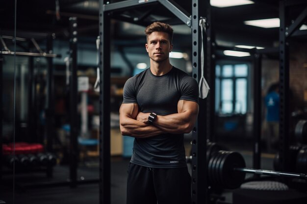 un entrenador en el gimnasio