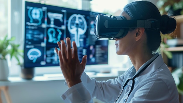 Entrenador de salud digital dirigiendo una sesión de bienestar virtual