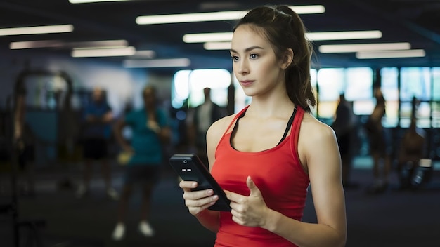 Entrenadora de fitness en el gimnasio