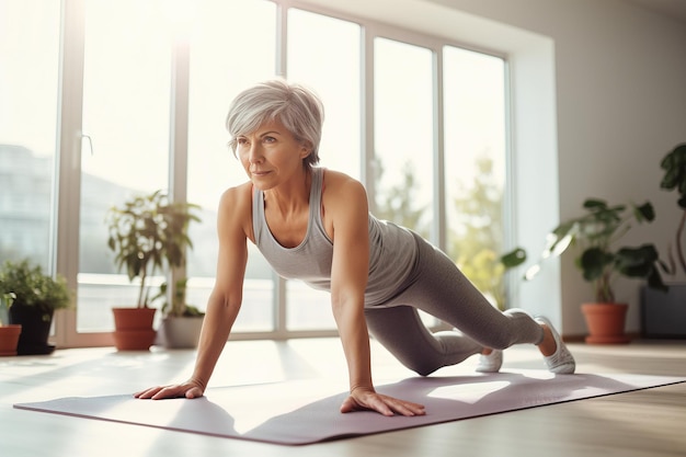 Entrenamiento atlético saludable para mujeres de mediana edad en casa IA generativa