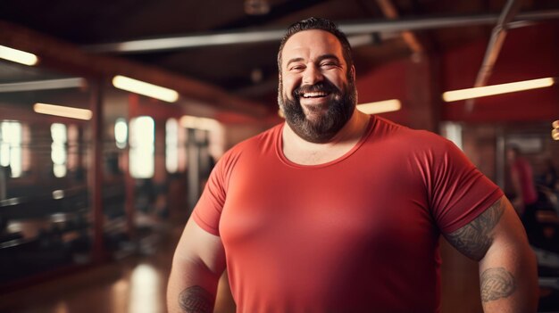 Entrenamiento de fuerza para hombre de talla grande