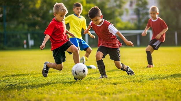 Foto entrenamiento de fútbol para niños fútbol para niños