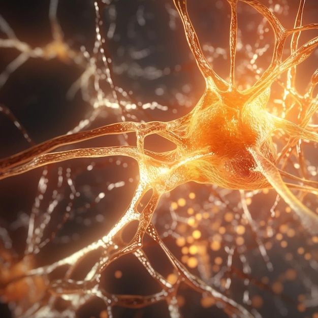 Entschlüsselung neuronaler Netze, 3D-Rendering von Neuronen und künstlicher Intelligenz des Nervensystems