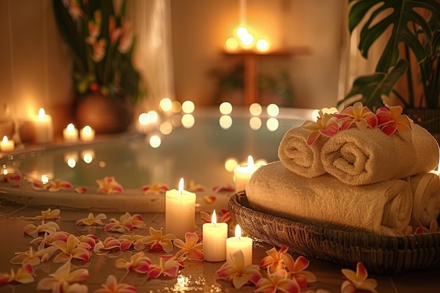 Entspannen Sie sich in einem Kurort mit aromatischen Kerzen, Blumenduften und Kräuterbehandlungen