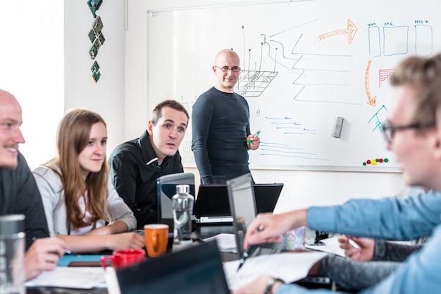 Entspanntes, informelles Teamtreffen für IT-Startup-Unternehmen