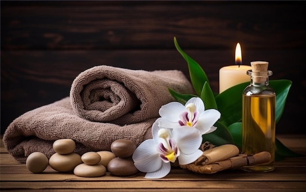 Entspannung Handtuch Kerzen Spa Massage