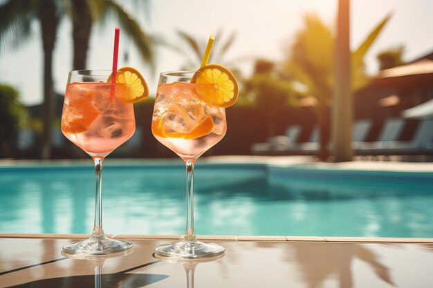 Entspannungscocktails am Pool am OpenAir Pool