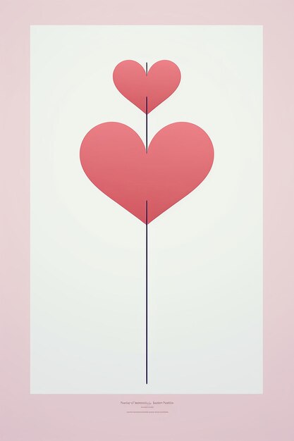 Foto entwerfen sie ein 520 valentinstag-poster mit einer minimalistischen silhouette von zwei miteinander verflochtenen herzen