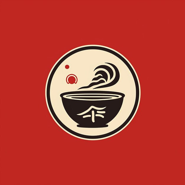 Foto entwerfen sie ein grafisches ramen-logo für lebensmittel, das drei elemente enthält, die die chinesische kultur repräsentieren