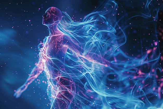 Entwerfen Sie einen Quanten-Tanz, der von der mysteriösen generativen KI inspiriert ist.