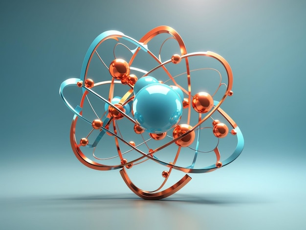 Foto entwicklung der wissenschaft atom icon 3d-rendering und illustration