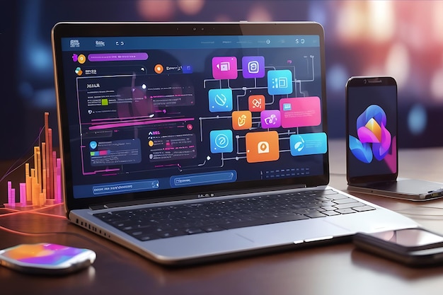 Entwicklung plattformübergreifender Websites und mobiler Apps für Laptops Generative Ai