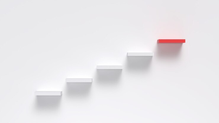 Foto entwicklungsstufen rot oberer schritt 3d-lager