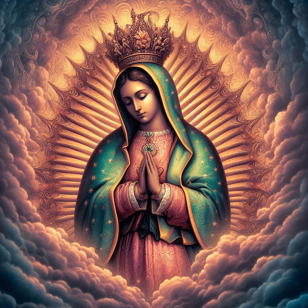 Entwürfe mit der Mutter Jesu für Da de la Virgen de Guadalupe und Saint Rose de Lima