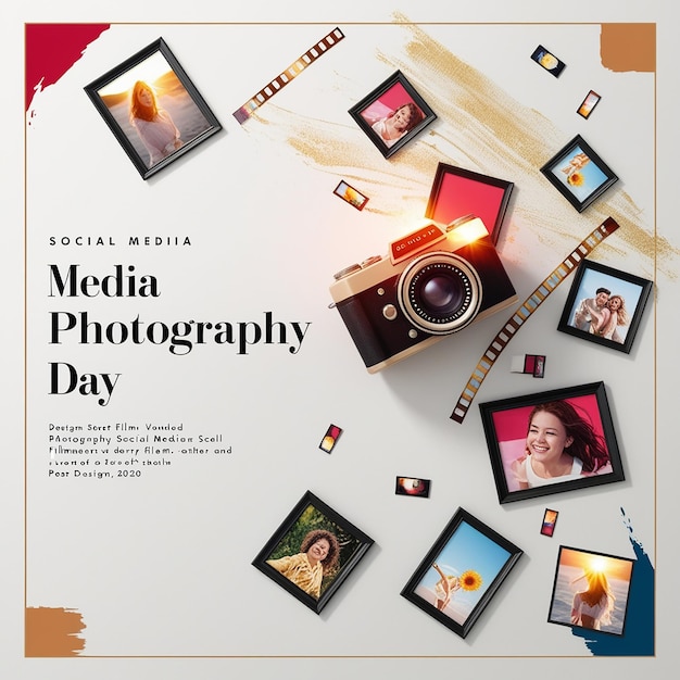 Entwurf der Vorlage für das Poster-Banner des Weltfotografie-Tages