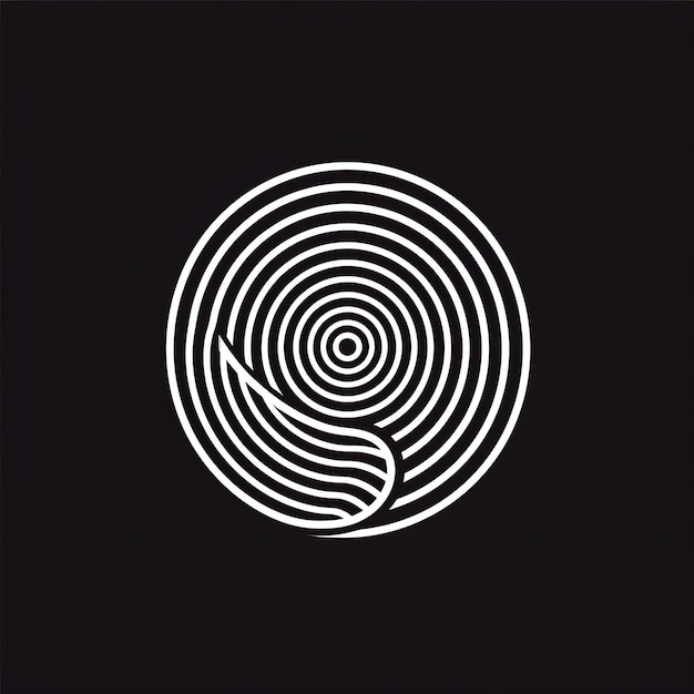 Entwurf eines abstrakten Spiral-Logos mit dekorativen Kurven und einer kontinuierlichen Tattoo-Tinte