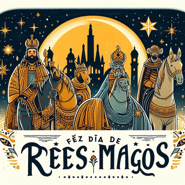 Foto entwurf für feliz dia de reyes magos