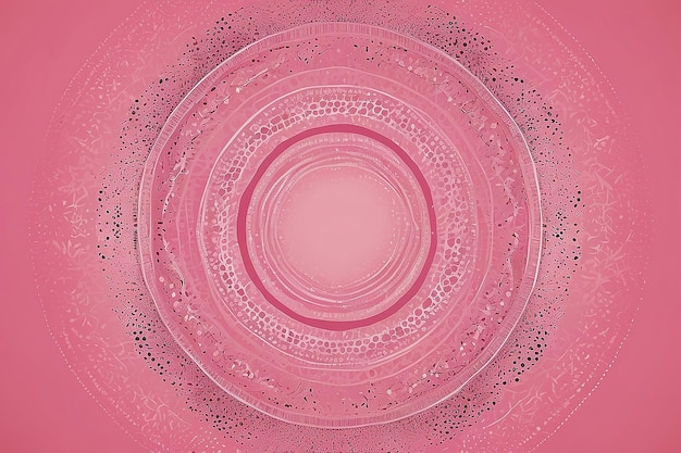 Entwurf von abstrakten Kreisen und Punkten auf rosa Hintergrund