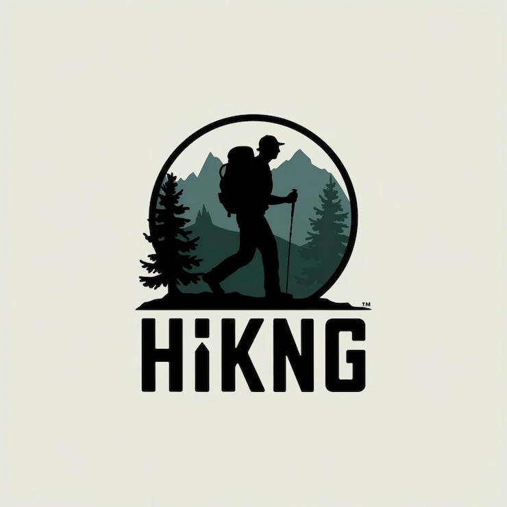 Foto entwurfsvorlage für das adventure hiking man-logo