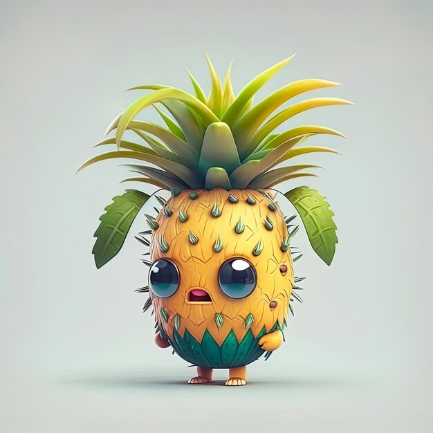 Entzückende Ananas-animierte Figur