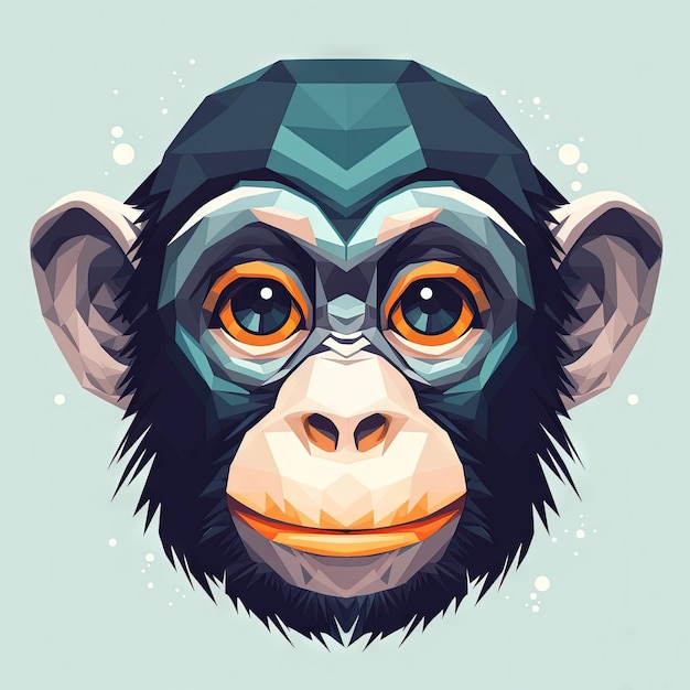 Entzückende Schimpansenillustration auf einem sauberen weißen Hintergrund