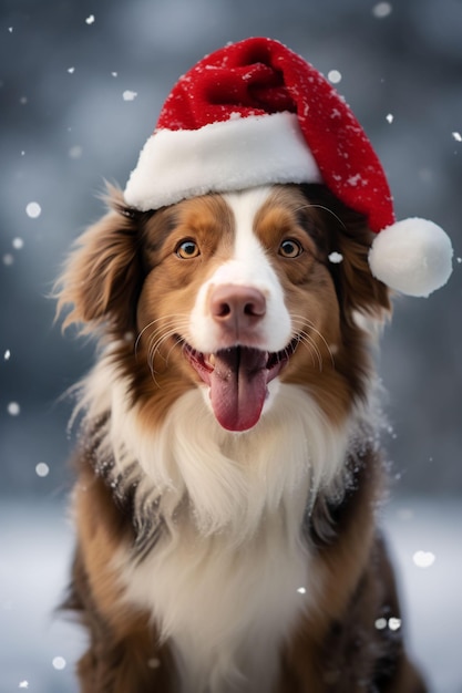 Entzückende Weihnachtsporträts, Tiere in Aquarell, festliche Kleidung, niedliche Schneeatmosphäre