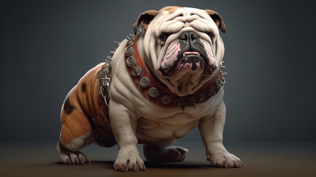 entzückende weiße Bulldogge