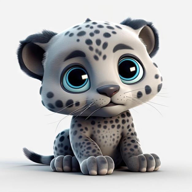 Entzückender Baby-Jaguar mit einem PixarStyle-Lächeln und großen Augen