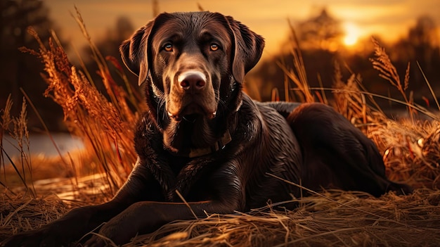 Entzückender Labrador Retriever posiert mit verspieltem Gesichtsausdruck