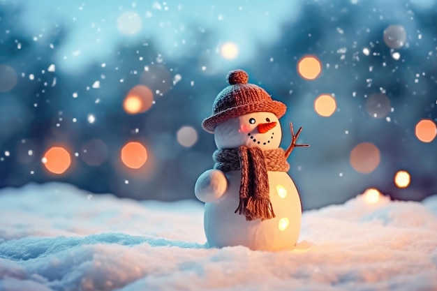 Entzückender Schneemann bringt weihnachtliche Freude mit generativer KI