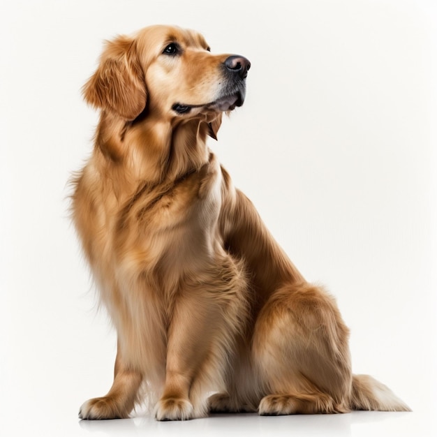 Entzückendes golden retriever-Foto mit weißem Hintergrund