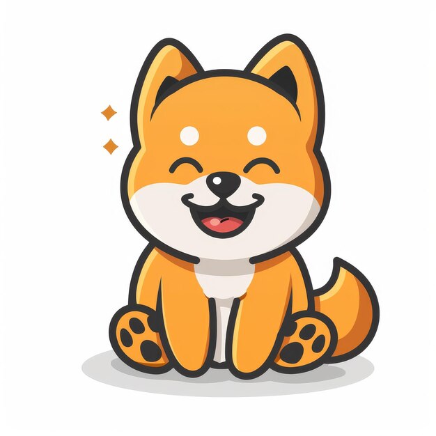 entzückendes Shiba-Inu-Krypto-Dudle auf weißem Hintergrund Generative KI