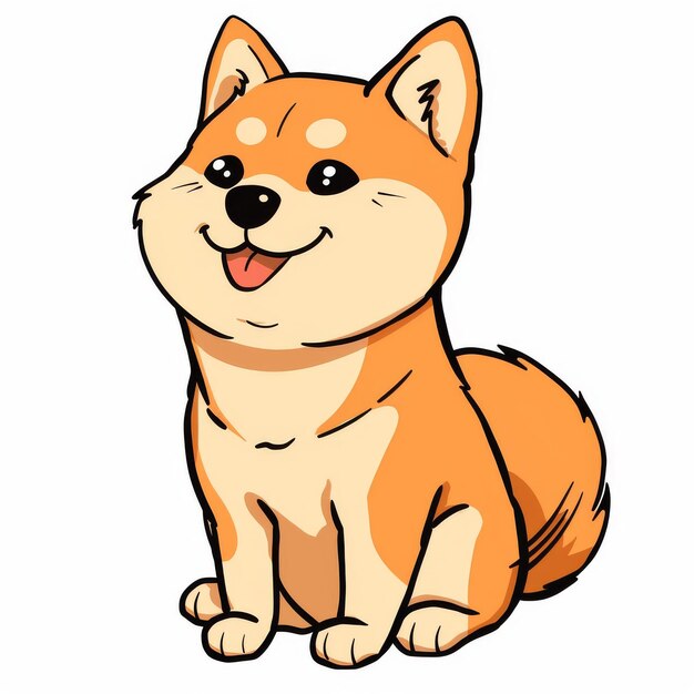 entzückendes Shiba-Inu-Krypto-Dudle auf weißem Hintergrund Generative KI