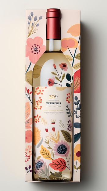 Envases de etiquetas de vino caprichosos y coloridos con un color lúdico y pastel diseño de ideas conceptuales creativas