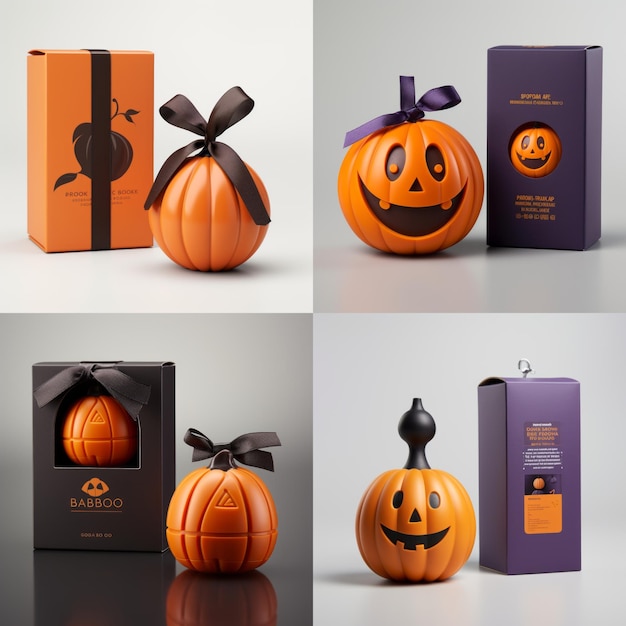 Foto envases hiperrealistas disfrute de la sensacional experiencia de la calabaza de chocolate abo