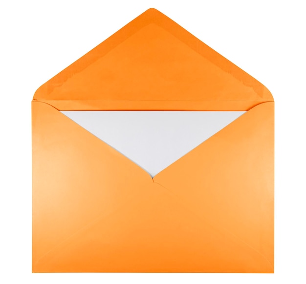 Envelope aberto em branco laranja