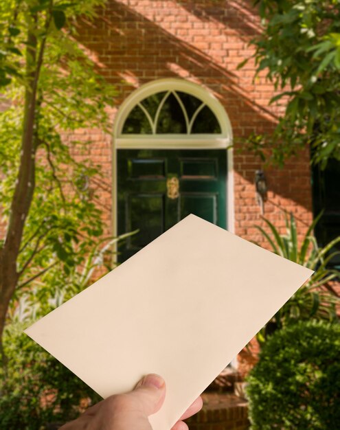 Envelope com coração sendo entregue