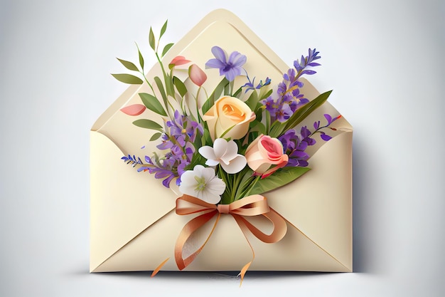 Envelope com flores