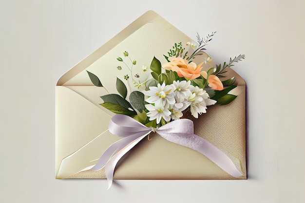 Envelope com flores