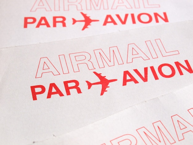 Envelope de carta via aérea