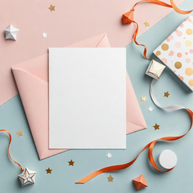 Foto envelope de presente de papel em branco com fundo colorido envelope de regalo de papel em blanco com fundo colorado