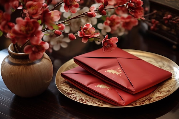Envelope vermelho do Ano Novo Chinês criado com IA gerativa