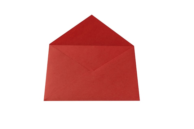 Envelope vermelho em um fundo branco Um presente para entes queridos Envelope por dinheiro